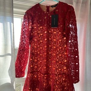 NWT❤️ zara holiday red dress size M crochet